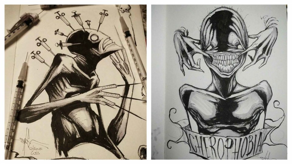 Lidské fóbie na ilustracích